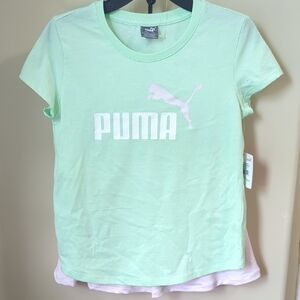 PUMA Kids 2PC Girls Jersey T-Shirt and Spandex Skort Set NWT